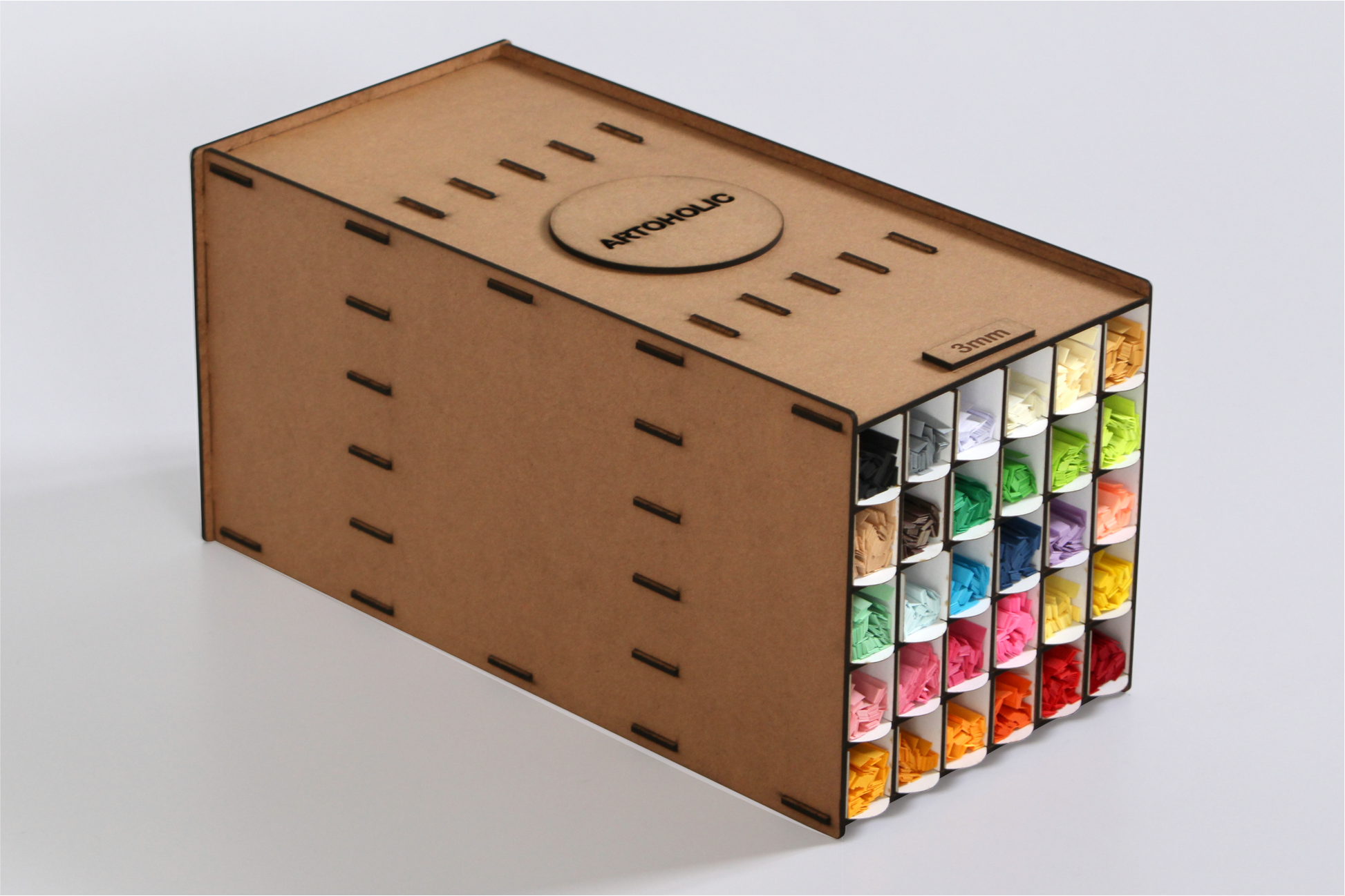 Quilling strips storage idea box 2mm 3mm 5mm 7mm 10mm multicolor strips MDF DIY kit